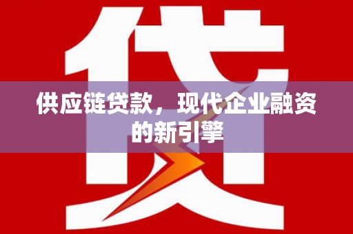 隆回供应链贷款，现代企业融资的新引擎