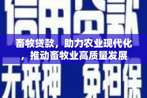 隆回畜牧贷款，助力农业现代化，推动畜牧业高质量发展