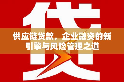 隆回供应链贷款，企业融资的新引擎与风险管理之道