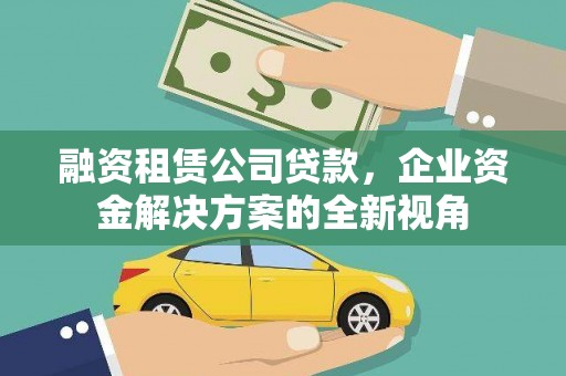 隆回融资租赁公司贷款，企业资金解决方案的全新视角
