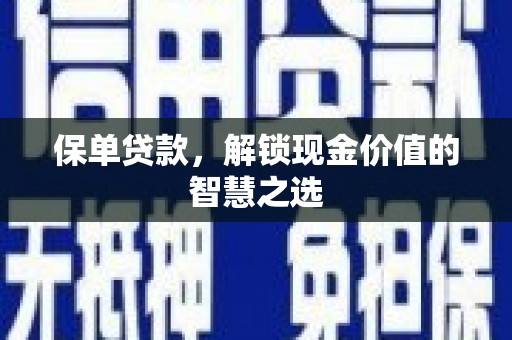 隆回保单贷款，解锁现金价值的智慧之选