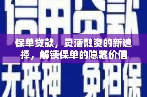 隆回保单贷款，灵活融资的新选择，解锁保单的隐藏价值