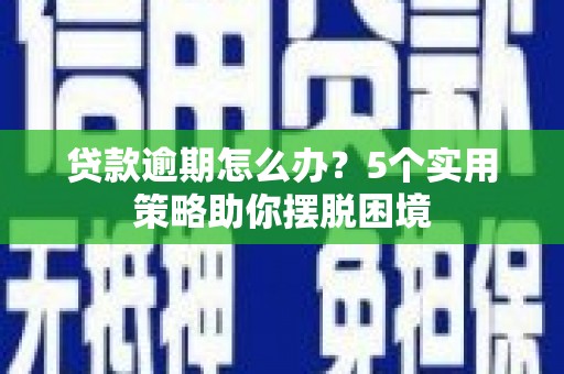 隆回贷款逾期怎么办？5个实用策略助你摆脱困境