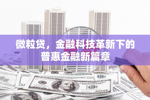 隆回微粒贷，金融科技革新下的普惠金融新篇章