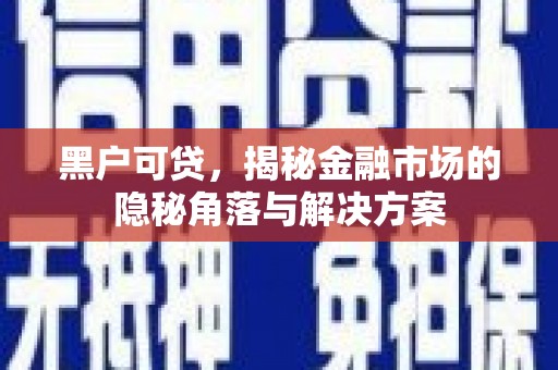 隆回黑户可贷，揭秘金融市场的隐秘角落与解决方案