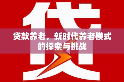 隆回贷款养老，新时代养老模式的探索与挑战