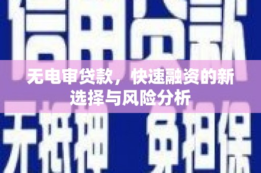 隆回无电审贷款，快速融资的新选择与风险分析