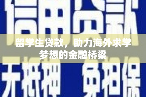 隆回留学生贷款，助力海外求学梦想的金融桥梁