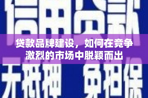 隆回贷款品牌建设，如何在竞争激烈的市场中脱颖而出
