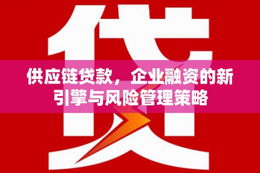 隆回供应链贷款，企业融资的新引擎与风险管理策略