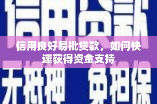 隆回信用良好易批贷款，如何快速获得资金支持