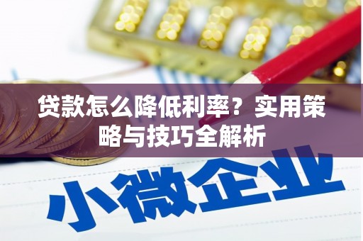 隆回贷款怎么降低利率？实用策略与技巧全解析