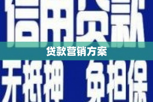 隆回贷款营销方案